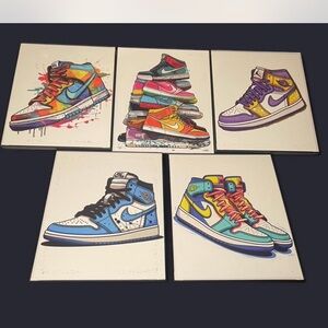 Nike Color Pop Sneaker Art Prints - Blue, Yellow, Purple, Red, Green